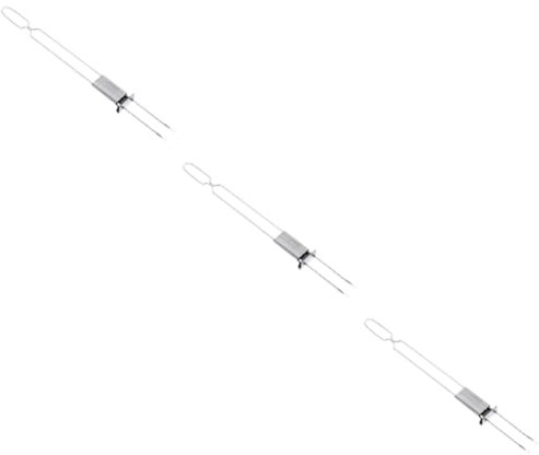 BESPORTBLE 3piezas Brochetas De Acero Inoxidable Reutilizables Para Barbacoa Herramienta Creativa Para Asar y Verduras Diseño De Doble Cuchilla Fácil De Limpiar y Almacenar Para Bbq Al Aire