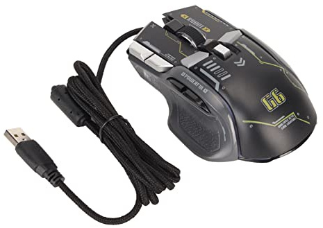 KIMISS Kabelgebundene Gaming-Maus, 10 Tasten, Makro, Programmierbar, 13 12800 DPI, Optischer Gamer 0 mit Tasten, Ergonomische USB-Computermäuse, RGB-Hintergrundbeleuchtung, für Laptop,