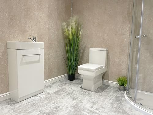 DBS Bathrooms Light Concrete Beige Matt PVC Bathroom Wall Panels, Kitchen Cladding, Shower Wet Wall (21 Panels)