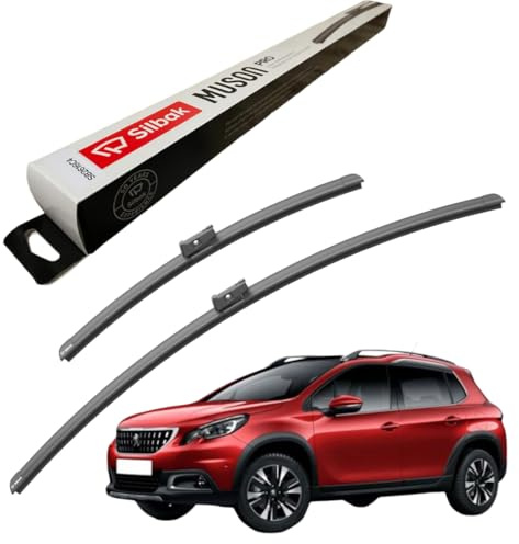 Silbak Windscreen Wipers, for PEUGEOT 2008 (03/2013-10/2019) Wiper Blades, 650mm/400mm