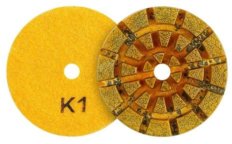 GIKKEPXKL Polishing Pads 2PC 4Inch 100mm 4 Step Dry/Wet Diamond Polishing Pads For Granite Floor Floor Grinding Machine Abrasive Tool Grinding Tools(K1)