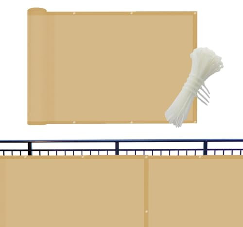 Uhngw -Sichtschutz – Balkonschutz für Wohnungen | 400 x 80 cm, Robustes Outdoor-Schutz-Zaunnetz mit Kabelbindern, für Deck, Terrasse, Hinterhof, Außenpool, Geländer