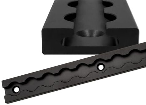 Airlineschiene robust eckig schwarz eloxiert, Alu Zurrschiene 1x 0,5 Meter, hohe Stabilität und Langlebigkeit, für Anhänger, PKW, LKW, Camper, Wohnmobil