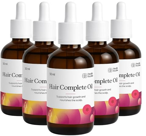Health Routine Hair Complete Oil — Rosmarinöl Haare Pflege 5er Pack | mit Rizinusöl, Pflege zur Haarwachstum Beschleunigen - Fördert Haarwachstum, stärkt Haarstruktur & aktiviert Haarwurzeln