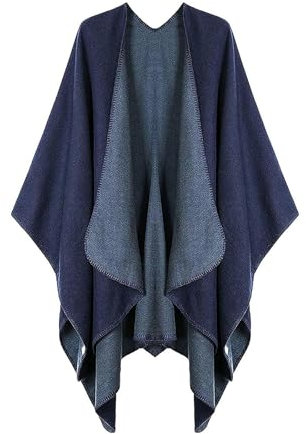 FUPODD Poncho Damen Winter Warm Elegant Poncho Decke Schultertuch Poncho Cape Trachtentuch Umhang Strick Poncho Mantel Winter Poncho Schal Frauen Strickponcho Geschenk Für Geburtstag Weihnachten