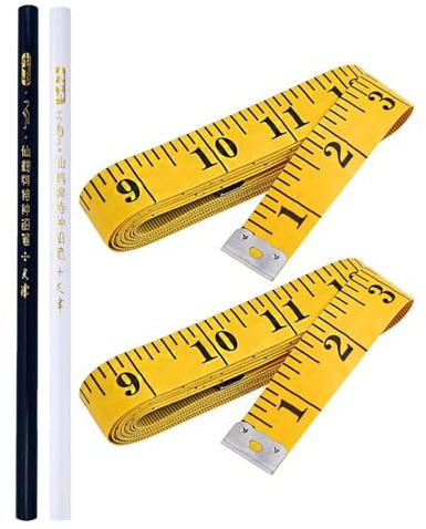 MYGLOAR 2 Stück Maßbänder zum Verkauf, 2-in-1 – Maßband Zentimeter + Zoll Schneidermaßband 200 cm, Schneidermaßband, doppelseitiges Maßband, flexibles Maßband für Heimwerker und Schneider
