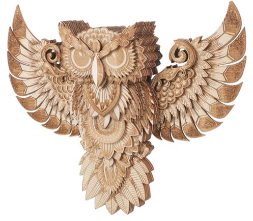Cabilock Holzfigur Eule Wanddekoration Rustikales Design Für Wohnzimmer Schlafzimmer Und Garten Hochwertige Handwerkskunst Mit Realistischem Aussehen Als Für Liebhaber Von Holzdeko