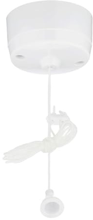 HUBIBUBI White Ceiling Pull Cord Switch, 6Amp 1 Way Bathroom & Toilet Light Switches,2 Ways Lights Switched, Long String Pullcord Round Ceiling Mounted (White, Pull Cord Switch)