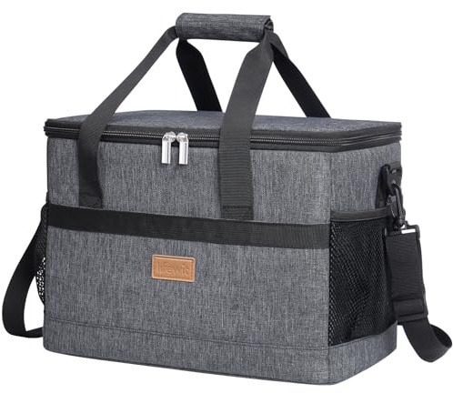 Lifewit Borsa Frigo 20L, Borse Termica Morbida per Surgelati, Grande Borsetta Termiche Porta Pranzo per Uomini e Donne, Cooler Bag per Mare, Spiaggia, Viaggio, Campeggio, Barbecue, Grigio Scuro