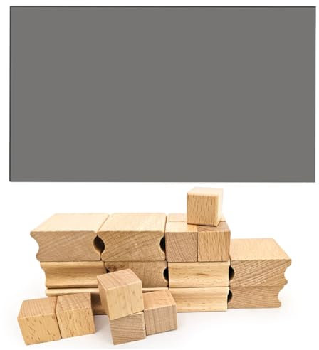 Gohytal Lot de 21 tampons en caoutchouc pour laser, support de tampon vierge en bois dur, lot de 21 tampons en caoutchouc, gravure au laser, accessoires de gravure laser pour travaux manuels, tampons