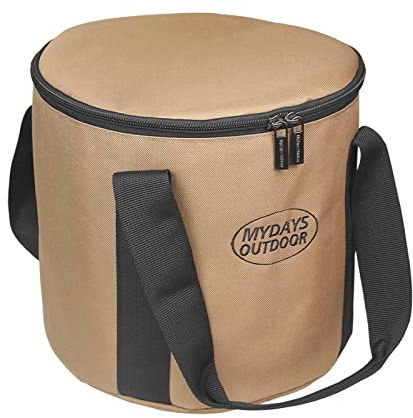 Bolsa cilíndrica para Acampar al Aire Libre – Organizador de Utensilios de | cocina cilíndrico impermeable con cremallera | Maletín organizador multifuncional para cocina de camping y barbacoa, pequeño