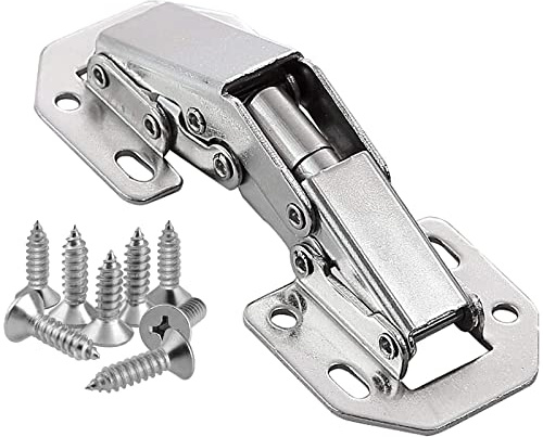 Lot de 8 charnières à visser avec ressort - Angle d'ouverture de 90 ° - Pour placard, porte, porte d'angle et porte intérieure