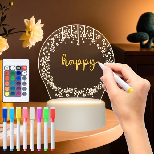 Idota Geburtstagsgeschenke für Mädchen, Geschenke für Mädchen, Freundin | Mama, Frau, Schwester, Kinder, Nachttischlampe Mit Led Letterboard Weihnachtsgeschenke Nachrichtentafel, 3d Nachtlicht