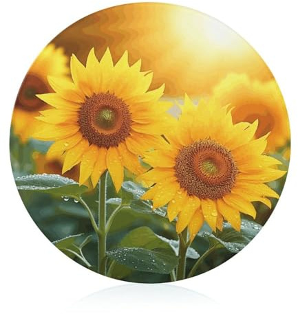 Tagliere in vetro temperato con girasole stampato a lunga durata in vetro trasparente, antigraffio, resistente al calore, resistente agli urti, facile da pulire, decorazione per la cucina