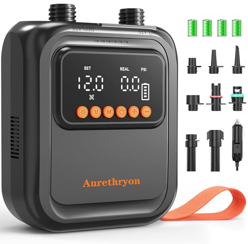 Rechargeable Electric Paddle Board Pump - 20PSI Portable 13500mAh Battery USB-C SUP Air Pump with 260% Faster Inflation for Inflatables, Kayaks, Tents, Boats, Pool (Black-13500mAh Battery)
