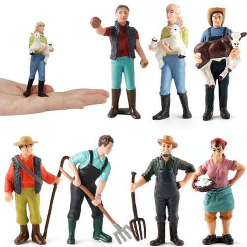 Figurines de modèle de ferme - Personnages peints berger et fermier pour trains (ZQ710)
