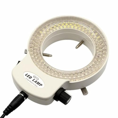 Microscope Ring 144 LED Bulb Light Illuminator Lamp UK Plug Adjust Black/White (White)