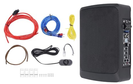 Gearwell Subwoofer, 6x8 Inch 600W Under Seat Car Bass Speaker with Built In Amplifier and High Low Level Input, Slim 12V Subwoofer for Cars and Trucks Audio System