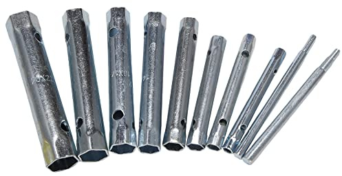 Asyduey 10 Piezas 6-22Mm Juego de Llaves de Caja Tubular MéTrica Barra de Tubo Llave de BujíA Acero de Doble Extremo para ReparacióN de PlomeríA Automotriz