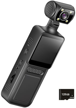 SUMMITDRAGON Caméra de sport portable 4K à 180 degrés, petite caméra de sport, écran LCD, caméscope de poche, enregistreur de vélo de voyage, enregistreur d'équitation