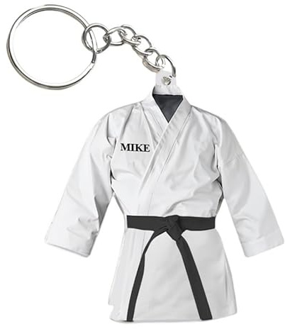 SOUFEEL Llavero de Uniforme Personalizado con Nombre Llaveros Personalizados de Acrílico Para Mujeres Hombre y Entusiastas de las Artes Marciales Regalos Personalizados para Cumpleaños y Navidad