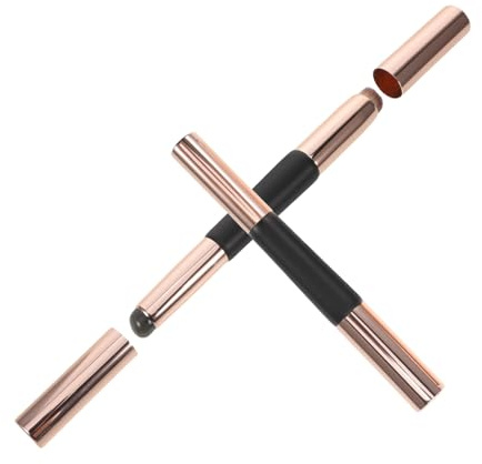 HONITANO 2 Piezas Brocha de Labios Doble Punta de Silicona con Tapa Aplicador Portátil para Corrector y Lápiz Labial de Compacto y para Viajes y Retoques de Maquillaje