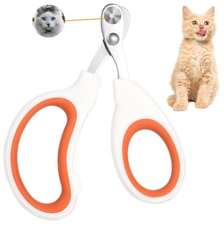Coupe Griffes Chat, Professionnel Coupe Ongle Chat, avec Sécurité Positionnement Trou, Coupe Griffe Lapin Pour Chatons, Lapins, Cobayes, Oiseaux, Chiots, Et Petits Animaux (Simple Trou, Orange)