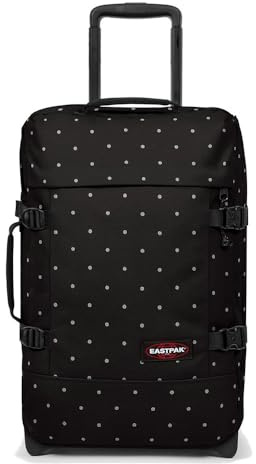 Eastpak Tranverz S Kabinentrolley 42L (51 x 32,5 x 24 cm), robuster Koffer mit Rollen, leichtes Handgepäck mit 2 Fächern, Teleskopgriff & TSA-Schloss - DOTS Black Silver
