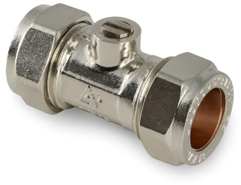 Westco 15 mm C x C Vierteldrehung Chrom Isolationsventil – Kompressions-Inline-Absperrventil für Wasserleitungen und Sanitärsysteme