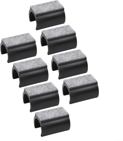 U-Shaped Furniture Gliders 25mm, Pack of 8, Black Felt & Wear-Resistant Plastic Chair Pads for Floor Protection and Noise Reduction, For Cantilever Chairs(25mm)