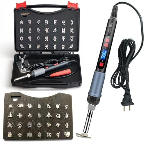 55 mini planchas eléctricas de marca de 5/8 pulgadas con pantalla de temperatura, control de calor ajustable para madera, cuero, alimentos (pastel/filete), seguro y fácil, bricolaje, barbacoa, regalo