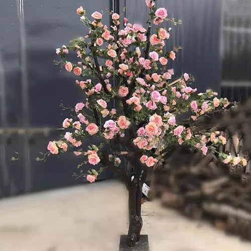 Rosal de imitación Grande, Planta Artificial Personalizada, Adorno for Sala de Estar Interior, decoración de Boda y decoración de árbol de la Felicidad(1mx0.8m)