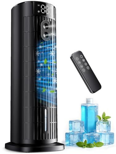 Condizionatore Portatile Mini Condizionatore Portatile con Serbatoio Acqua Modalità Spruzzo Timer Varie Velocità di Ventilazione per Camera da Letto Ufficio Cucina Scuro