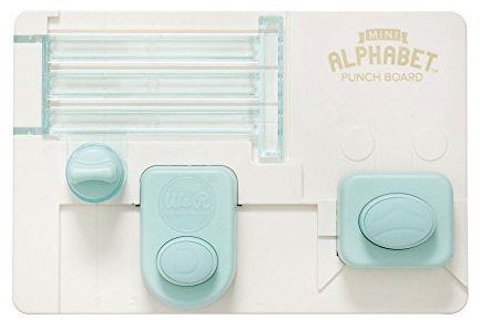 Rayher Mini Alphabet Punch Board, Werkzeug zum Schneiden von Buchstaben und Zahlen aus Papier in ca. 5 cm Größe, 60709000, 2.2 x 1.85 x 0.49 cm, Grau