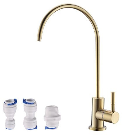 Havin - Grifo de Ósmosis Inversa de Acero Inoxidable, Purificador de Agua Potable, Filtración de Agua, Apto para Cañerías de 0,63 y 0,95 cm, Níquel Cepillado | Grifo de ósmosis inversa, grifo de filtro de agua para fregadero de cocina, grifo de bebidas, acero inoxidable sin plomo