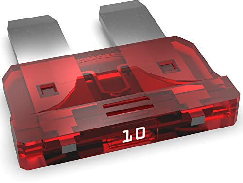 AUPROTEC Standard ATO Flachstecksicherung, 10A Ampere rot, 25 Stück | Einzelverbraucher-Absicherung, 32V/DC-Fahrzeug-Elektrik, ISO 8820-3