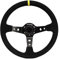 M MODAUTO Volante Deportivo Universal, Desplazado, de Piel Vuelta, Diámetro 350mm, Modelo G001, Negro