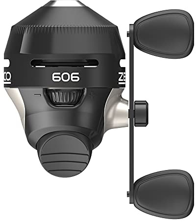 Zebco 606 Spincast Fishing Reel, Size 60 Reel, Right-Hand Retrieve, Pre-Spooled with 20-Pound Zebco Fishing Line, QuickSet Anti-Reverse and Dial-Adjustable Drag, Black, Clam Packaging