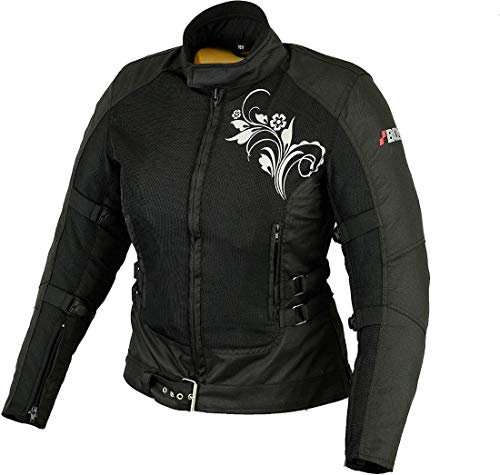 Motorrad Damen Wasserdicht Jacke mit Protektoren Sommer Winter Textil Frauen (M, Rani)