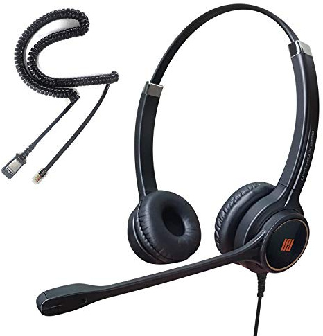 IPD IPH-255 Phone Headset with Noise Cancelling Microphone for Office and Call Center -Compatible with Cisco landline Phones -7800/7900/8800/6945 Series, Interquartz and Altigen landline Phones