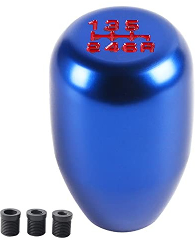 Schaltknauf Universal Schaltknöpfe Car Modification Manual Knob Schaltknauf Head Shifter 6-Gang(Blau Farbe)