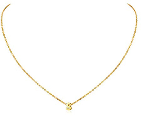 ChicSilver Buchstaben S Kette Gold Damen BFF Halskette mit Namen Anhänger