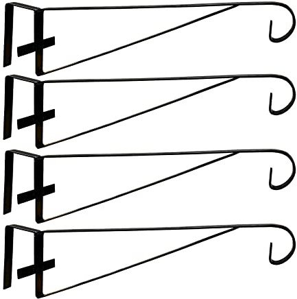 Selections Metal Hanging Basket Brackets Hooks Hangers for Wooden Fence Panels - Pack of 4