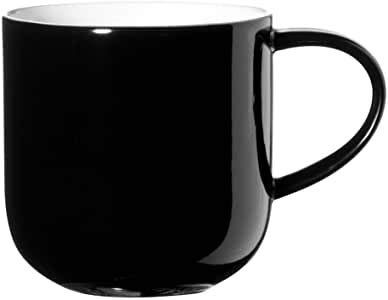 EKM Living ASA Henkelbecher, schwarz COPPA D. 9,2 cm, H. 9,5 cm, 0,4 l. 19100014 ! Vorteilsset beinhaltet 4 x den genannten Artikel und Set mit 4 Edelstahl Strohhalme