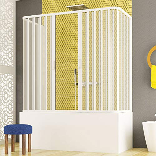 Yellowshop - Box vasca 3 lati in PVC a due ante apribili a soffietto H m 150 modello Nicolas (Cm 70 x 160)