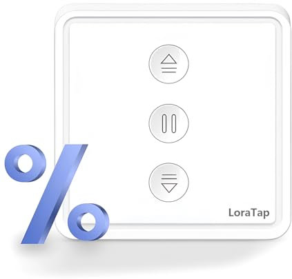 LoraTap 【5° gen】 Interruttore tapparella collegato in percentuale, Smart Switch tende WiFi, compatibile con Alexa Google Home, timer intelligente motore a parete