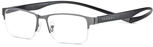 ZUVGEES Halbrahmen Faltbar Magnetverschluss Clip Metall Blaulichtfilter Lesebrille für Herren und Damen Anti-blaue Computerbrille