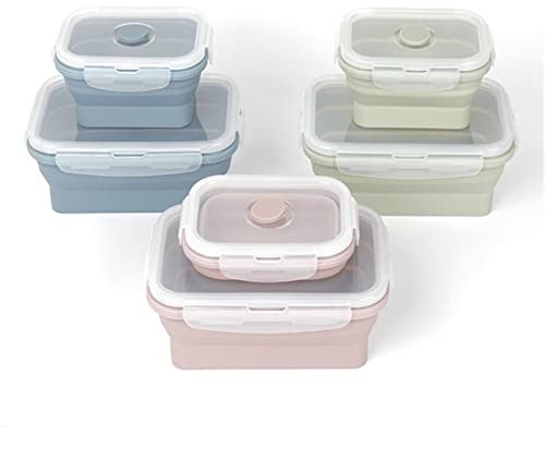 WTAXBH Portapranzo Pieghevole in Silicone Scatola for Lunch da Pranzo in Silicone Scatola di Pranzo Pieghevole Bento Box Pieghevole Ciotola di Contenitore Alimentari for stoviglie for stoviglie