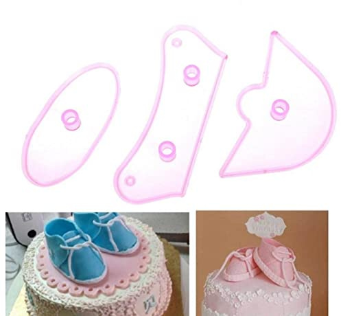 vepoty Niños Zapatos De Bebé Herramientas De Bricolaje 3pcs/Set Pastelería De Fondant Pastel De Hornear Decoración De Pasteles Galletas Galletas Cortantes Die Baby Shower Moho