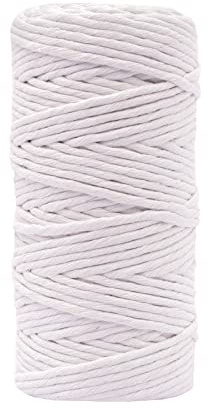Vaessen Creative Corde Macramé - Blanc - 3 mm x 100 m - 100% Coton - Fil pour Bracelets Brésiliens, Suspension pour Plantes, Crochet, Rideaux, Attrape-Rêve et Décorations